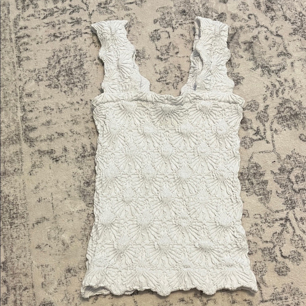 Elegant White Textured Women's Top